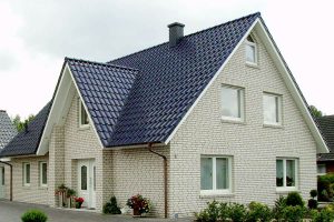 Керамический клинкер QUEBEC perlweiss bossiert, проект частного дома